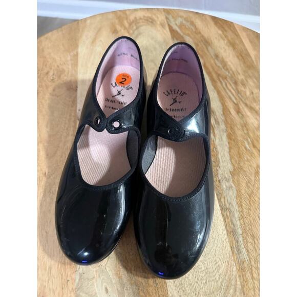 Capezio Other - Capezio Girl Tap Dance Shoes, youth size 2M, Glossy Black/Patent